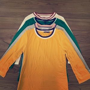 4 great 1/4 inch sleeve shirts made in Spain